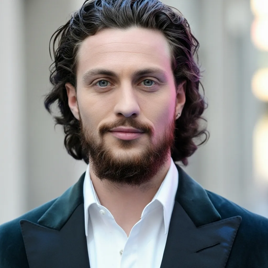 Aaron Taylor-Johnson’s Long, Curly, Swept-Back Hairstyle
