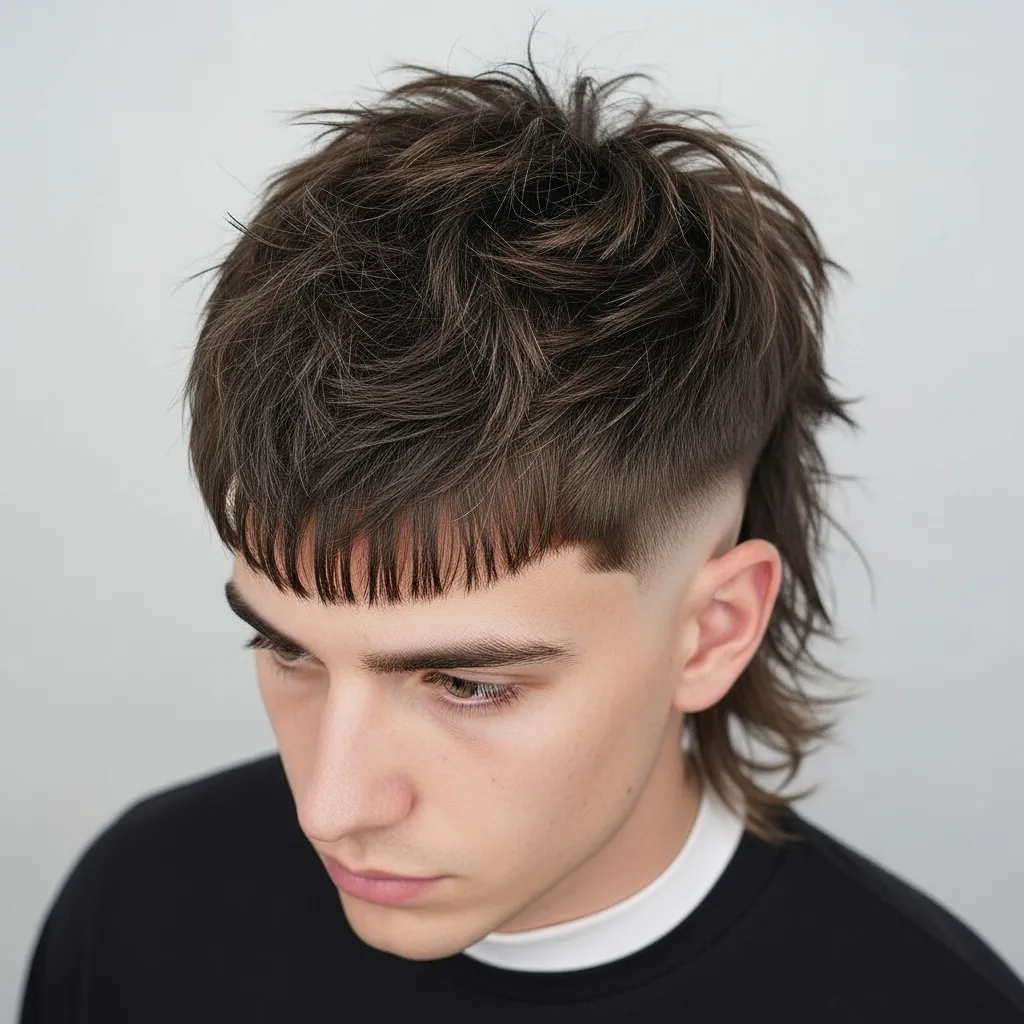 Faded Mullet with Fringe
