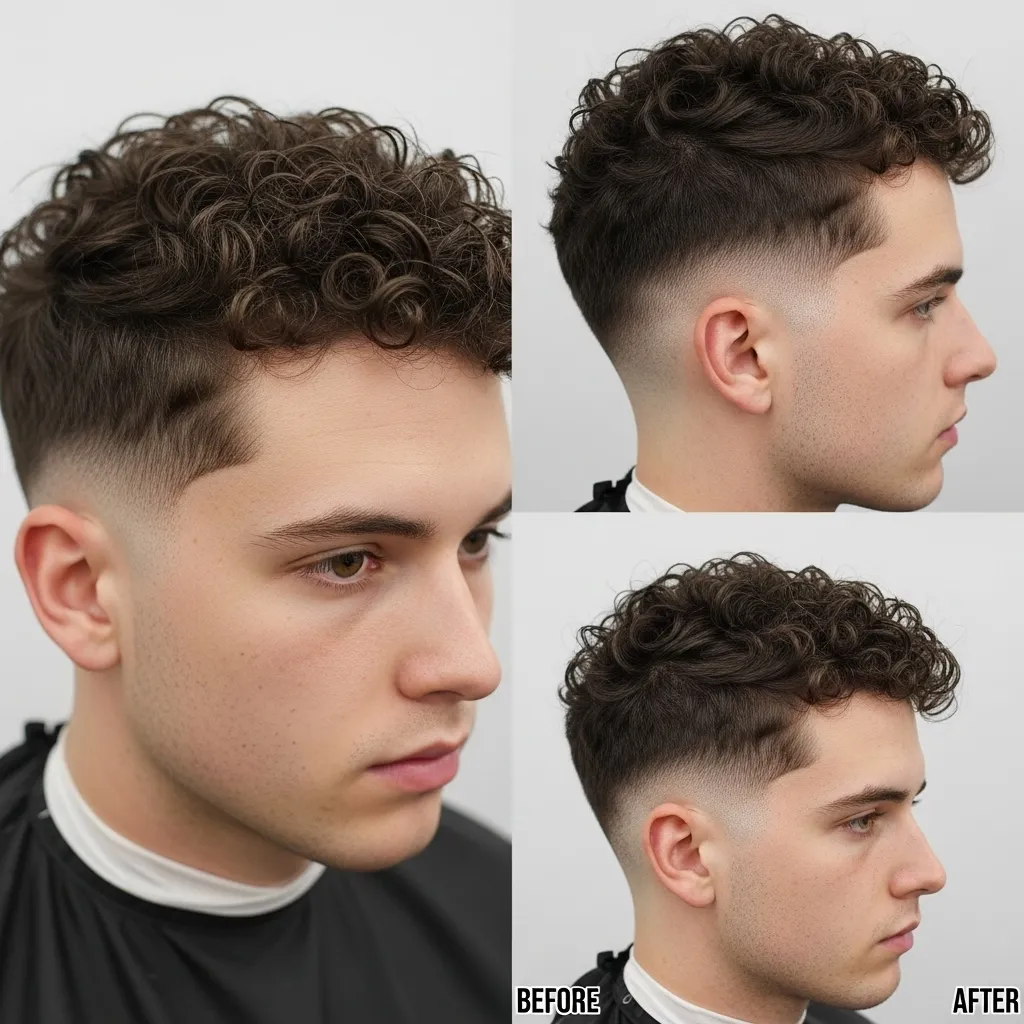 Low Fade with Defined Curls