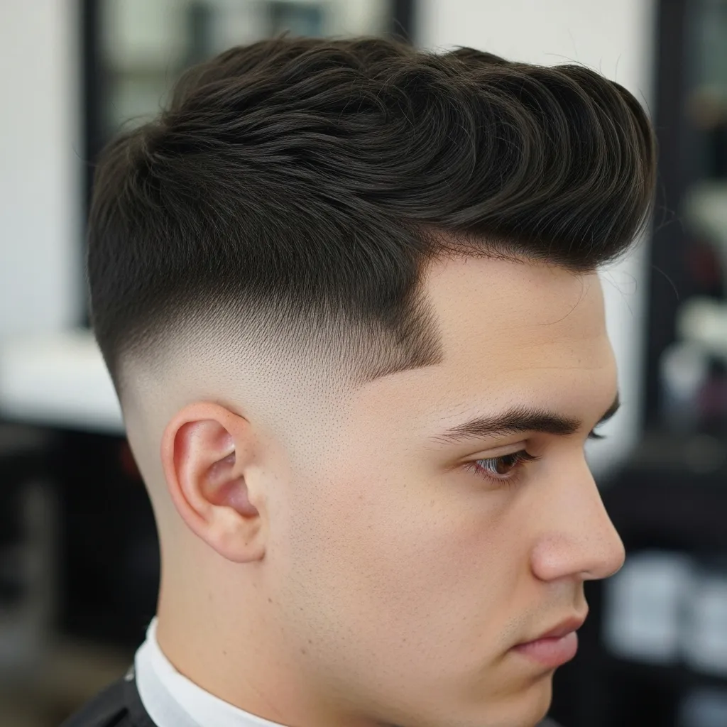 Mid Fade Comb Over
