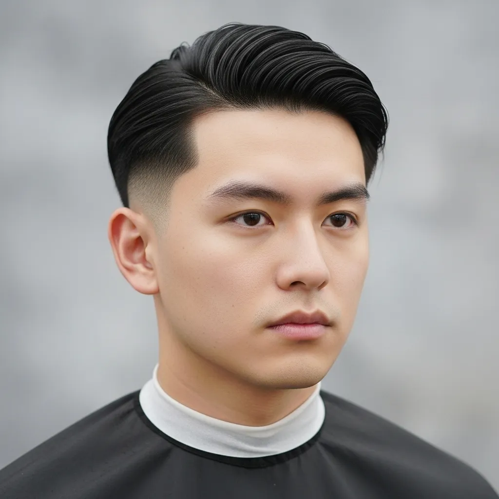 Mid Fade Straight Hair