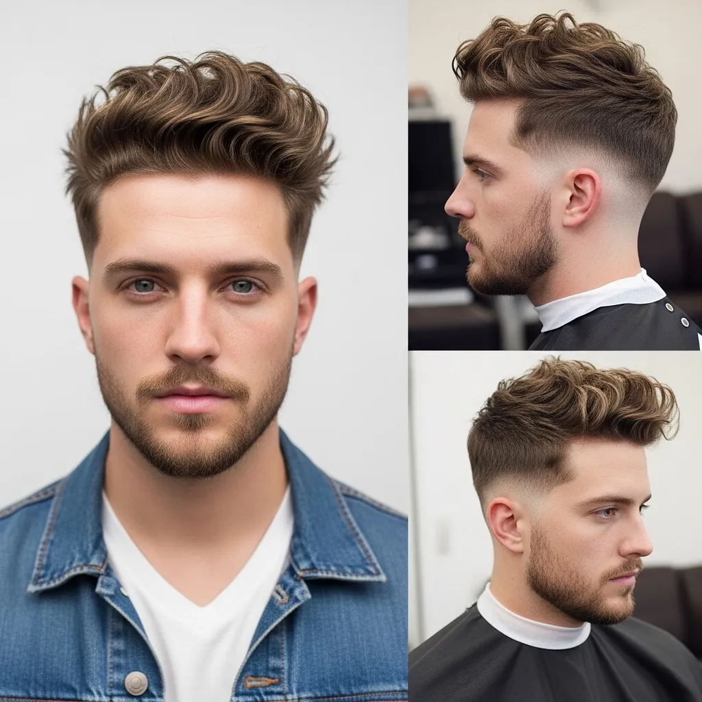 Mid Fade with Messy Top