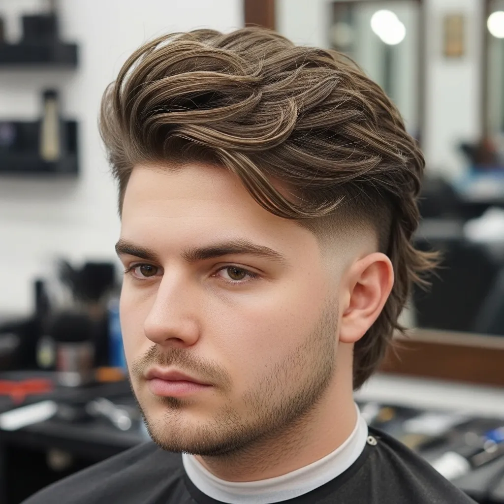 Textured Wolf Cut with Volume on Top