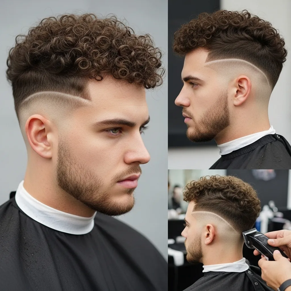 High Fade with Tight Curls