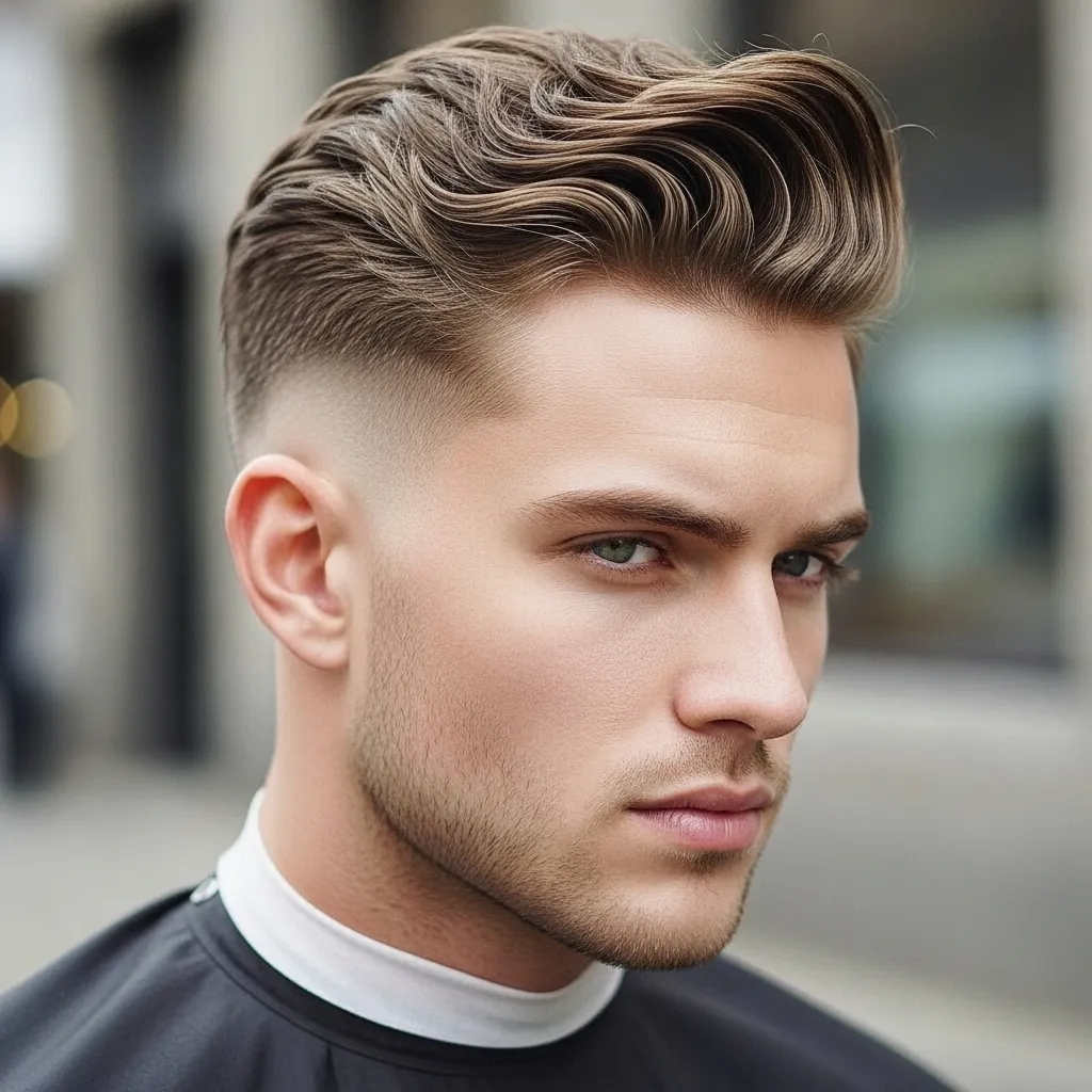 Skin Fade with Wavy Quiff