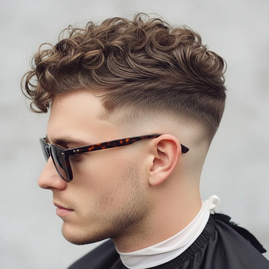 Mid Fade Curly Hair