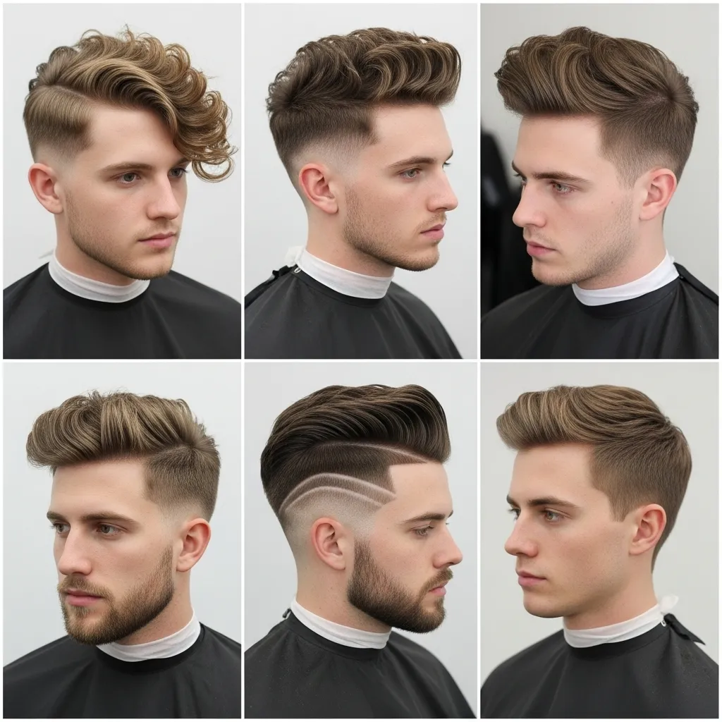 mens haircut long on top curly fade