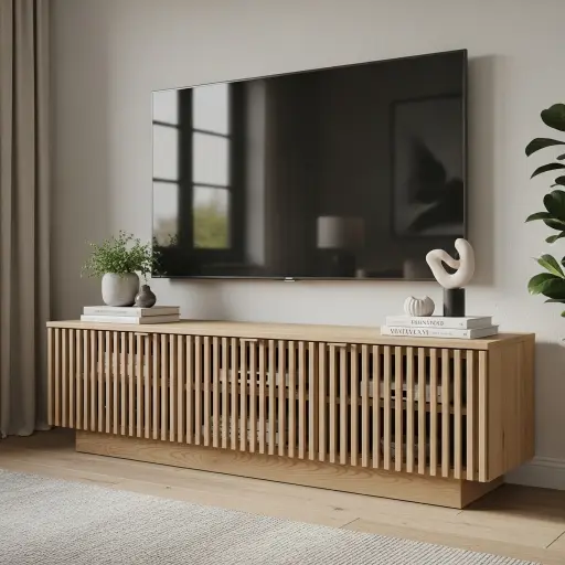 18 Ideas de Rack con Panel Ripado para Sala Modernas y Sofisticadas