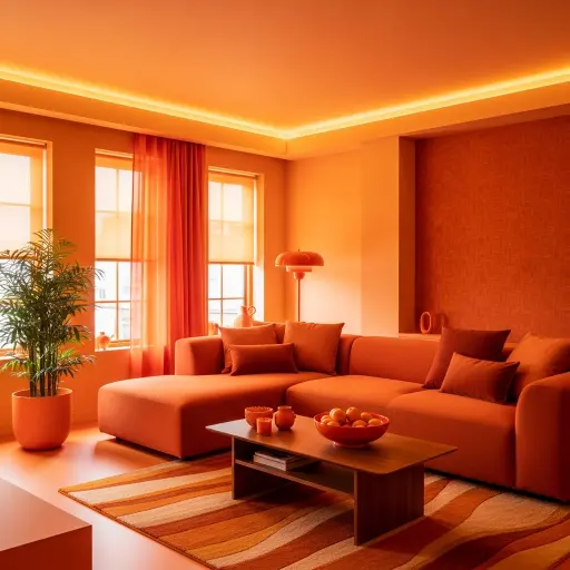 22 Salas Naranjas Modernas Vibrantes y Sofisticadas