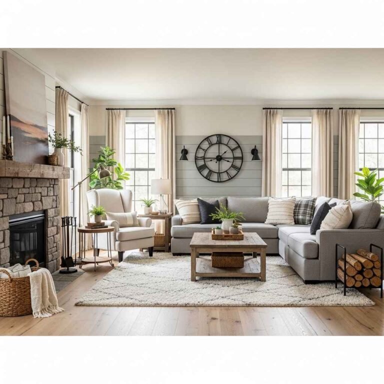11 Salas Estilo Farmhouse Modernas y Acogedoras