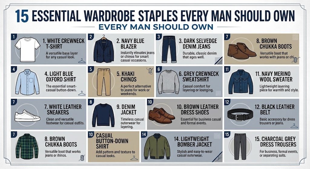 15 Essential Wardrobe Staples Every Man Should Own