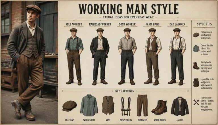 Working Class 1920s Men's Fashion Casual: Clothes & Outfit Ideas-Working Class 1920s Men's Fashion Casual: