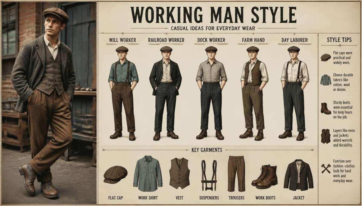 Working Class 1920s Men's Fashion Casual: Clothes & Outfit Ideas-Working Class 1920s Men's Fashion Casual: